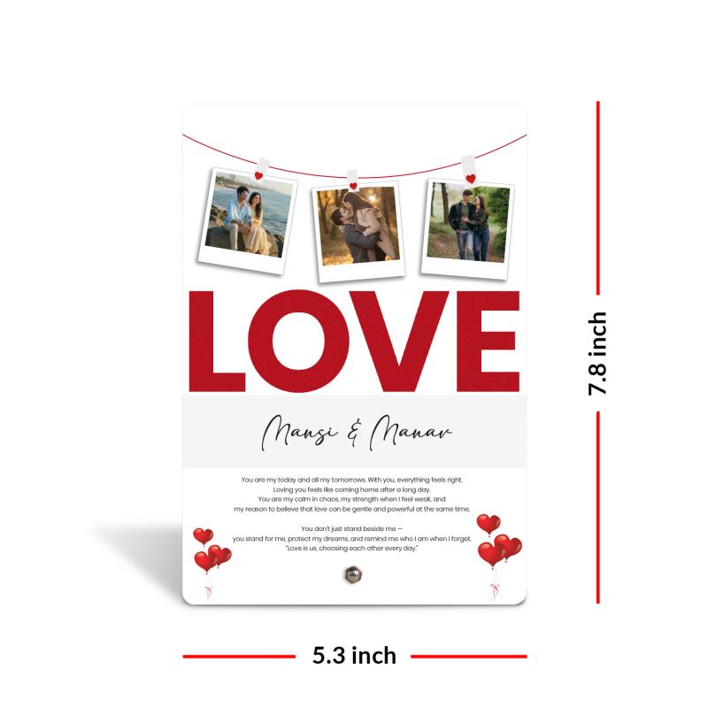 Personalized Love Photo Collage Frame Gift for Couples Frame With Photo Upload, Gift For Birthday, Anniversary, Valentine Gift for Husband Wife